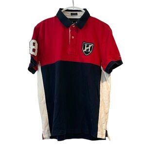 Tommy Hilfiger Red and Blue Polo Shirt